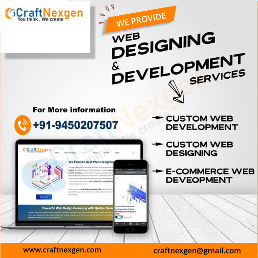 Website Design, Digital Marketing, and Graphics Design Call us at 9450207507 🌐 Visit our website at www.craftnexgen.com