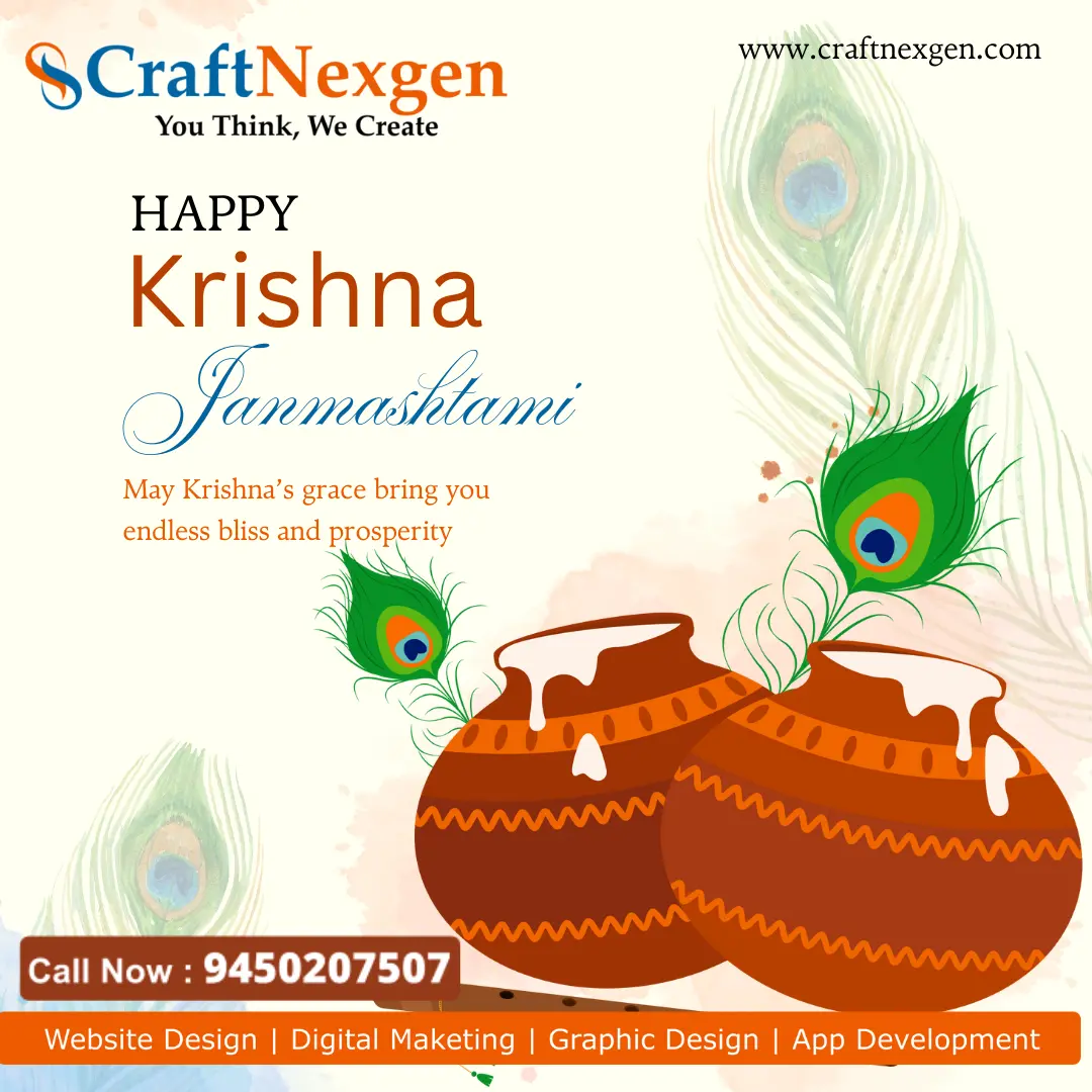 Happy Krishna Janmashtami from CraftNexgen – Celebrating Divinity, Creativity, and Innovation